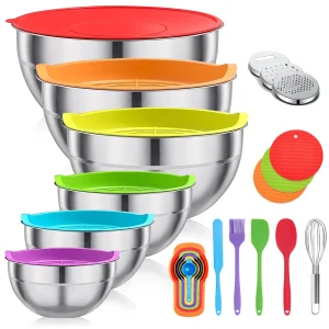 29-Piece Stainless Steel Mixing Bowl Set 
- Non-Slip