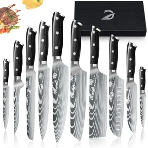 6/10pcs Black handle Kitchen Knives Gift Box Set 
Chef knife Sankotu Cleaver Boning Paring knife