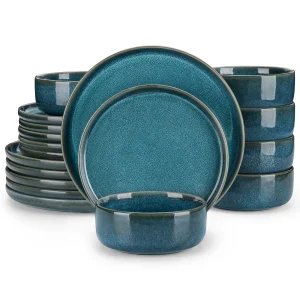 Vancasso 18/36 Piece Blue Ceramic Plate  Set With 6/12PCS Dinner Plate/Dessert/Bowl
